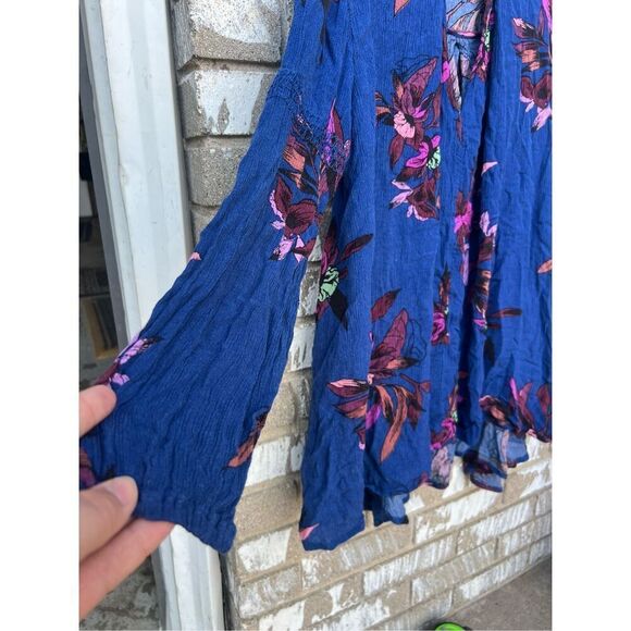 Free People Tunic Long Sleeve Floral Top Woman’s Size Small - Picture 8 of 13